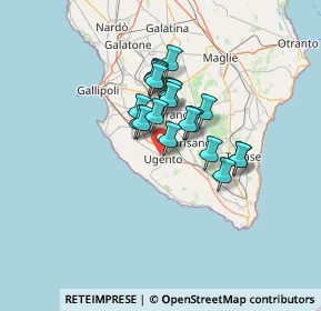 Mappa Via Giuseppe Verdi, 73059 Ugento LE, Italia (9.831)