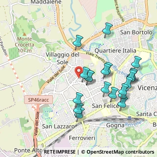 Mappa Via Battaglione Morbegno, 36100 Vicenza VI, Italia (1.015)