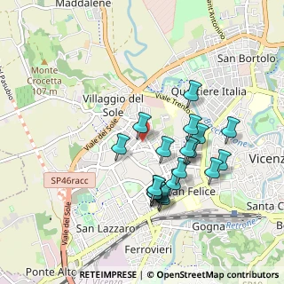 Mappa Via Battaglione Morbegno, 36100 Vicenza VI, Italia (0.868)