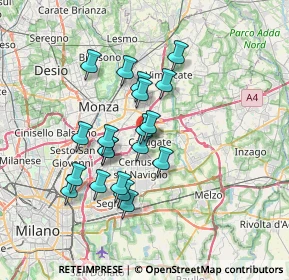 Mappa Via Roma, 20061 Carugate MI, Italia (5.9735)