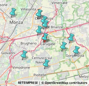 Mappa Via Roma, 20061 Carugate MI, Italia (3.84417)