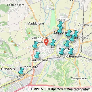Mappa Via Battaglione Sette Comuni, 36100 Vicenza VI, Italia (1.96667)