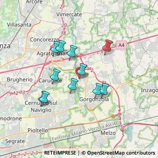 Mappa Via IV Novembre, 20060 Pessano Con Bornago MI, Italia (3.09545)