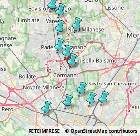 Mappa Cusano, 20095 Cusano Milanino MI, Italia (3.94667)