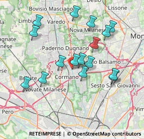 Mappa Cusano, 20095 Cusano Milanino MI, Italia (3.61438)