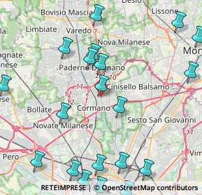 Mappa Cusano, 20095 Cusano Milanino MI, Italia (5.4955)