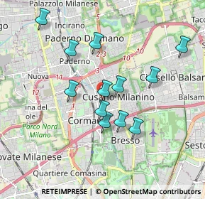 Mappa Cusano, 20095 Cusano Milanino MI, Italia (1.63333)