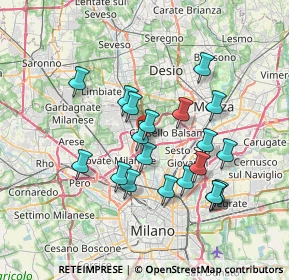 Mappa Cusano, 20095 Cusano Milanino MI, Italia (6.5025)