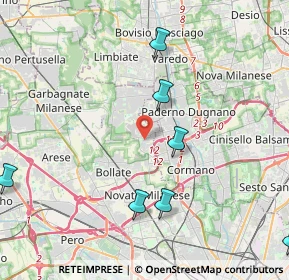 Mappa Via Pietro Borsieri, 20021 Bollate MI, Italia (6.53636)