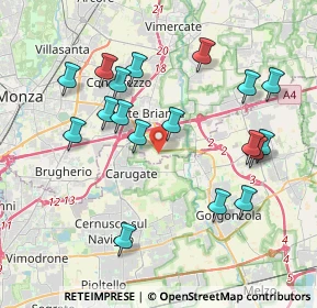 Mappa Via Cascina Seregna, 20867 Caponago MB, Italia (3.98056)