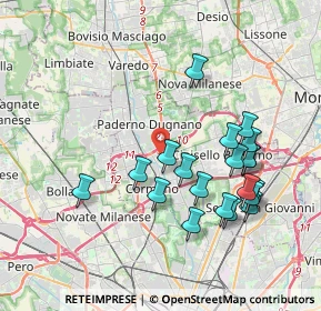 Mappa Via Federico Confalonieri, 20037 Paderno Dugnano MI, Italia (3.762)