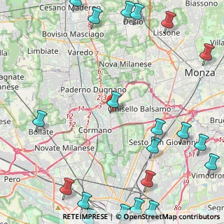 Mappa Via delle Camelie, 20095 Cusano Milanino MI, Italia (6.896)