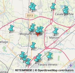 Mappa Via delle Azalee, 31021 Mogliano Veneto TV, Italia (4.55222)