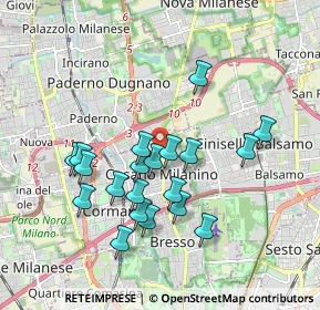 Mappa Via Monte Cervino, 20095 Cusano Milanino MI, Italia (1.697)