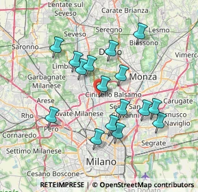 Mappa Via Monte Cervino, 20095 Cusano Milanino MI, Italia (6.63375)