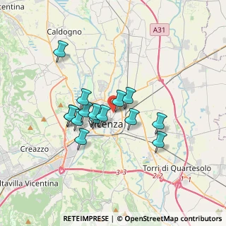 Mappa Via Virgilio Bardella, 36100 Vicenza VI, Italia (2.76333)