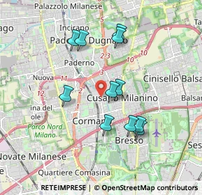 Mappa Via Giuseppe Zucchi, 20095 Cusano Milanino MI, Italia (1.63364)