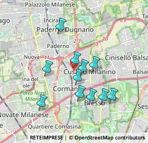 Mappa Via Giuseppe Zucchi, 20095 Cusano Milanino MI, Italia (1.54273)