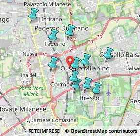 Mappa Via Giuseppe Zucchi, 20095 Cusano Milanino MI, Italia (1.52364)