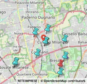 Mappa Via Giuseppe Zucchi, 20095 Cusano Milanino MI, Italia (1.95545)