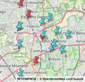 Mappa Via Giuseppe Zucchi, 20095 Cusano Milanino MI, Italia (2.062)