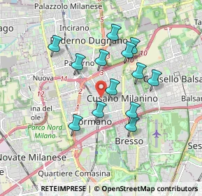 Mappa Via Giuseppe Zucchi, 20095 Cusano Milanino MI, Italia (1.53385)