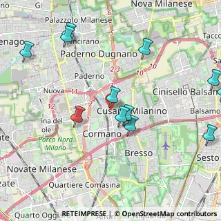 Mappa Via Giuseppe Zucchi, 20095 Cusano Milanino MI, Italia (2.40417)