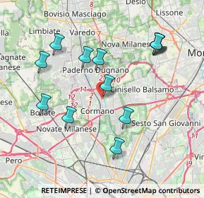Mappa Via Giuseppe Zucchi, 20095 Cusano Milanino MI, Italia (3.96231)