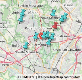 Mappa Via Giuseppe Zucchi, 20095 Cusano Milanino MI, Italia (3.18917)