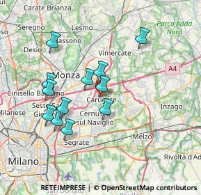 Mappa Via S. Francesco D'Assisi, 20061 Carugate MI, Italia (6.62917)