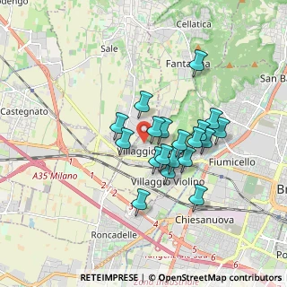 Mappa Via Diciassettesima Villaggio Badia, 25132 Brescia BS, Italia (1.38579)