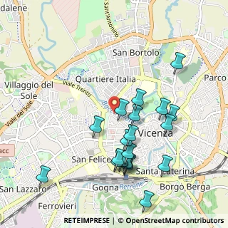 Mappa Contrà Porta Santa Croce, 36100 Vicenza VI, Italia (1.021)