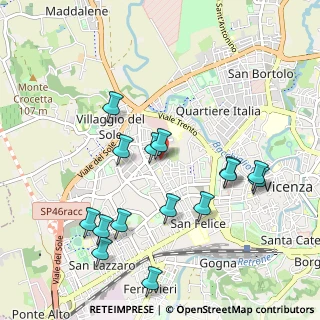 Mappa Via Battaglione Vicenza, 36100 Vicenza VI, Italia (1.048)