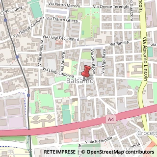 Mappa Piazza Italia, 3, 20092 Cinisello Balsamo, Milano (Lombardia)