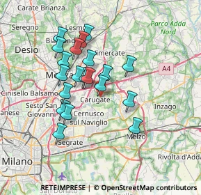 Mappa Via Fossati, 20061 Carugate MI, Italia (6.0145)
