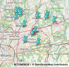 Mappa Via Fossati, 20061 Carugate MI, Italia (7.35154)