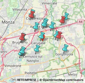 Mappa Via Fossati, 20061 Carugate MI, Italia (3.50778)