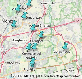 Mappa Via Fossati, 20061 Carugate MI, Italia (4.44)