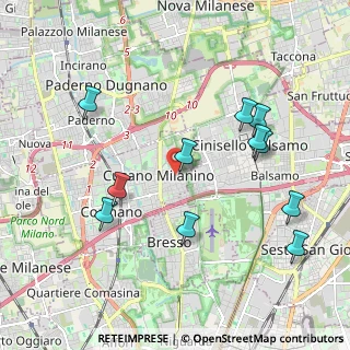 Mappa Viale Tigli, 20095 Cusano Milanino MI, Italia (2.14545)