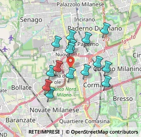 Mappa Via dell'Industria, 20037 Cormano MI, Italia (1.43333)