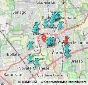 Mappa Via dell'Industria, 20037 Cormano MI, Italia (1.546)