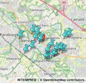 Mappa Via Gaetano Donizetti, 20014 Nerviano MI, Italia (1.444)