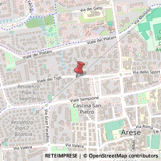 Mappa Viale dei Tigli, 9, 20020 Arese, Milano (Lombardia)
