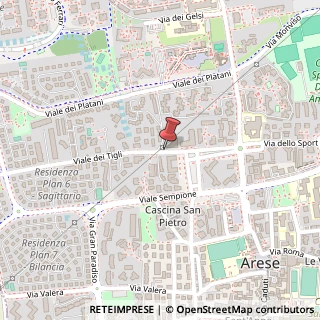 Mappa Viale dei Tigli, 4, 20020 Arese, Milano (Lombardia)