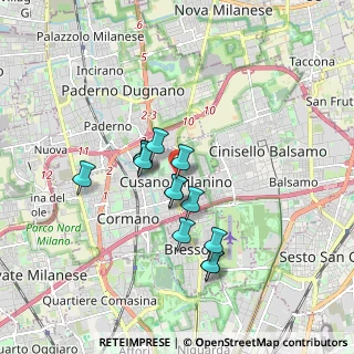 Mappa Via Carlo Sormani, 20095 Cusano Milanino MI, Italia (1.38692)