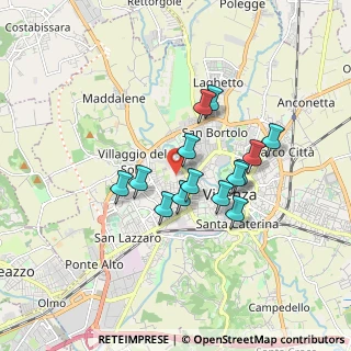 Mappa Via Monte Zovetto, 36100 Vicenza VI, Italia (1.37643)