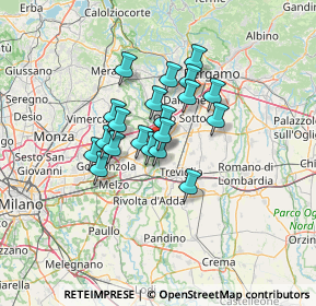 Mappa Via dei Dossi, 24045 Fara Gera d'Adda BG, Italia (9.28)