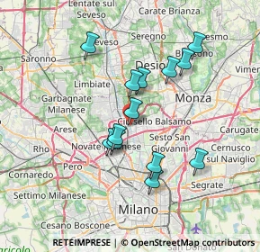 Mappa Viale Enrico Pedretti, 20095 Cusano Milanino MI, Italia (6.14615)