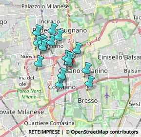 Mappa Viale Enrico Pedretti, 20095 Cusano Milanino MI, Italia (1.38647)