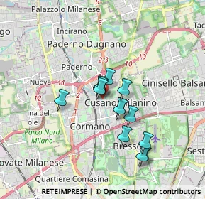 Mappa Viale Enrico Pedretti, 20095 Cusano Milanino MI, Italia (1.31538)